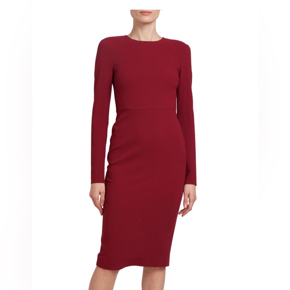 Victoria Beckham Deep Red Long Sleeve Dress